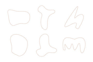 Blobs Abstract Fluid Linear shape set Abstract black shapes Liquid shape elements Random outline fluid shapes.