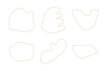 Blobs Abstract Fluid Linear shape set Abstract black shapes Liquid shape elements Random outline fluid shapes.
