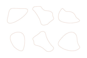 Blobs Abstract Fluid Linear shape set Abstract black shapes Liquid shape elements Random outline fluid shapes.