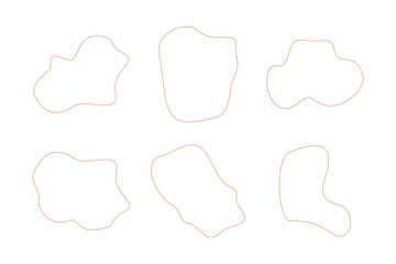 Blobs Abstract Fluid Linear shape set Abstract black shapes Liquid shape elements Random outline fluid shapes.