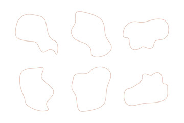 Blobs Abstract Fluid Linear shape set Abstract black shapes Liquid shape elements Random outline fluid shapes.