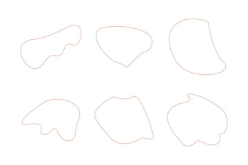 Blobs Abstract Fluid Linear shape set Abstract black shapes Liquid shape elements Random outline fluid shapes.