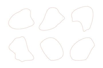 Blobs Abstract Fluid Linear shape set Abstract black shapes Liquid shape elements Random outline fluid shapes.