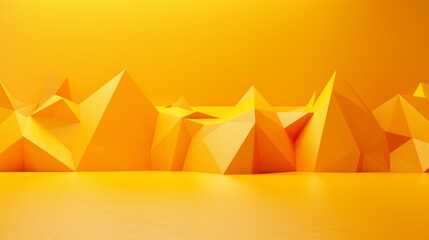 Vibrant Orange Background with Geometric Shapes for Presentation Generative AI