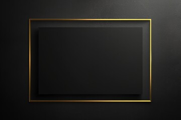 Luxurious Gold Frame on Black Background for Presentations Generative AI