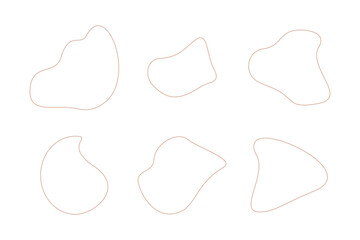 Blobs Abstract Fluid Linear shape set Abstract black shapes Liquid shape elements Random outline fluid shapes.