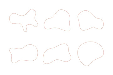 Blobs Abstract Fluid Linear shape set Abstract black shapes Liquid shape elements Random outline fluid shapes.