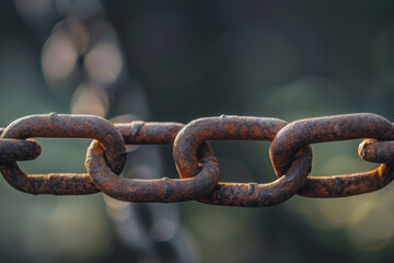 Fototapeta premium A close up of a rusty chain with a dark background