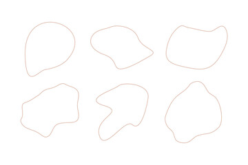 Blobs Abstract Fluid Linear shape set Abstract black shapes Liquid shape elements Random outline fluid shapes.