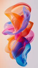 Abstract Simple graphic poster in orange, pink and blue colors