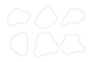 Blobs Abstract Fluid Linear shape set Abstract black shapes Liquid shape elements Random outline fluid shapes.