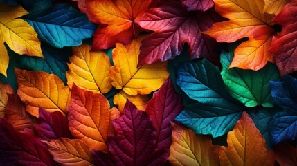 Autumn Background - using classic fall colors to create a repeatable. Many autumn fall leaves. High quality photo