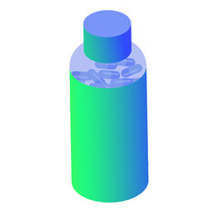 Medicine blue plastic bottle