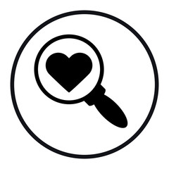 heart with magnifying glass