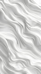 White fabric waves aesthetic abstract background with 3D effect