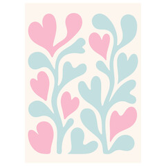  Colorful abstract hearts and shapes on a light background