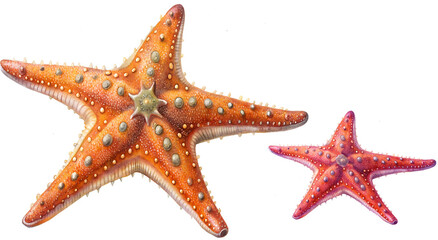 starfish animals on transparent background