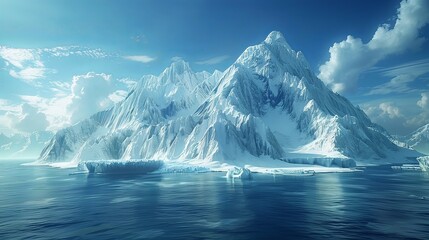 Vast Majestic Glacial Landscape Evokes Awe and Contemplation of Intrepid