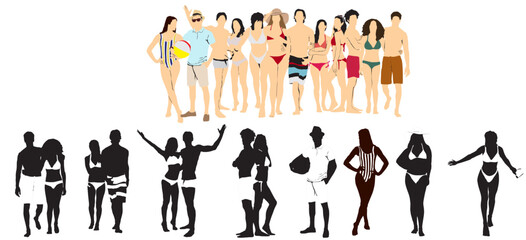 beach colletion silhouettes set