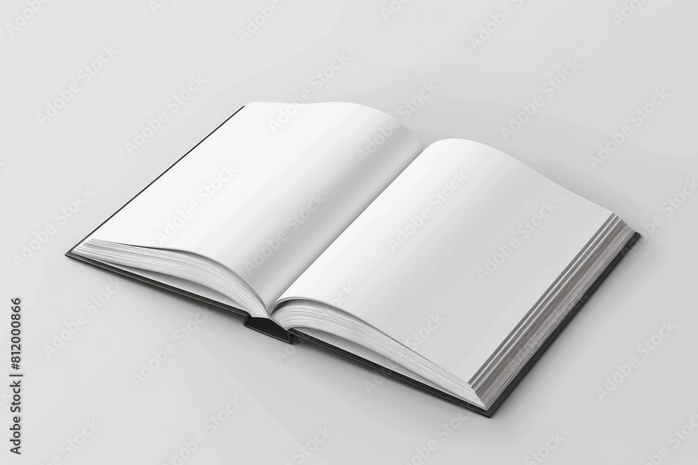 Poster an open book on a white surface. perfect for educational projects