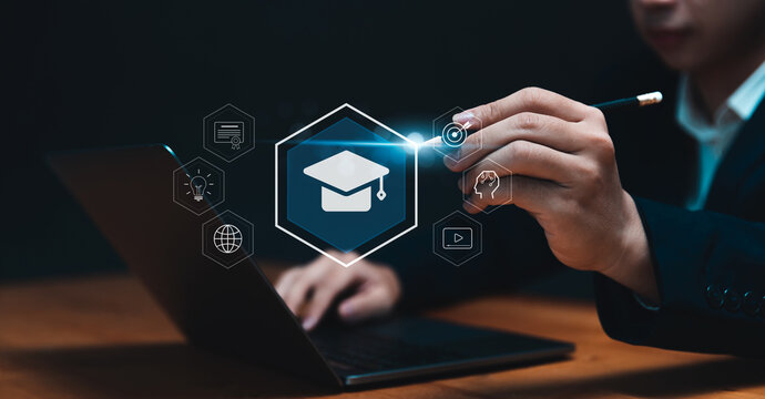 Virtual E-Learning Experience Focused on Creative Idea Thinking Learning and Goal Attainment for Skill Development through an Online Course Program using Computer Laptop. Earning Online Certificate.