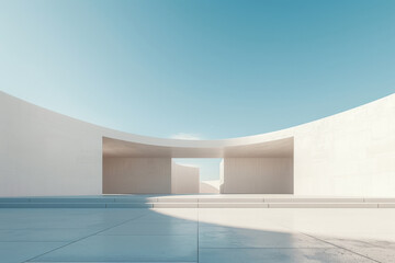 Concrete outdoor square building,Empty architectural background.
