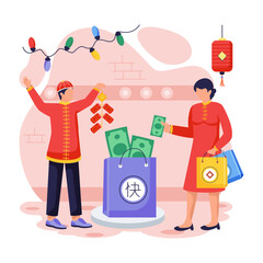 Chinese New Year Flat Illustrations