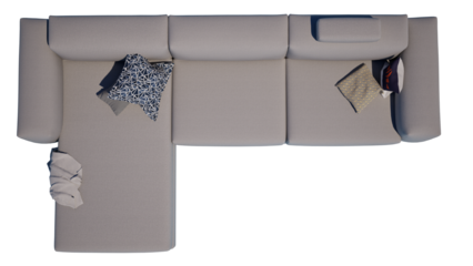 top view sofa isolated