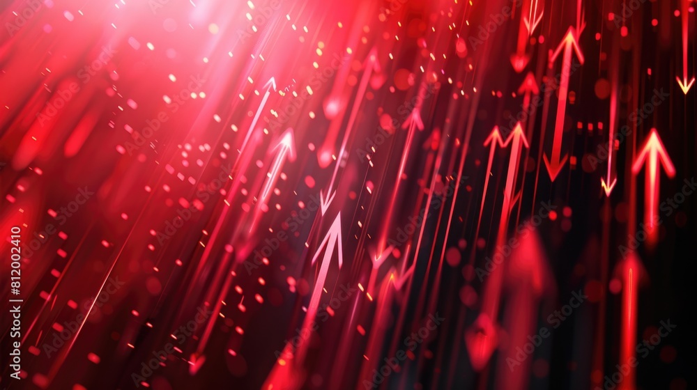 Poster detailed view of multiple red arrows. ideal for business presentations
