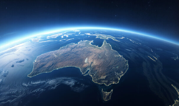 The continent of Australia as seen from space

