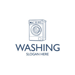 Washing machine logo vector illustration