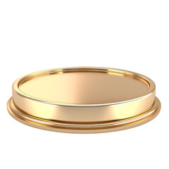 Luxurious Golden Round Tray Isolated on Transparent Background, Ideal for Elegant Home Decor and Serving Purposes