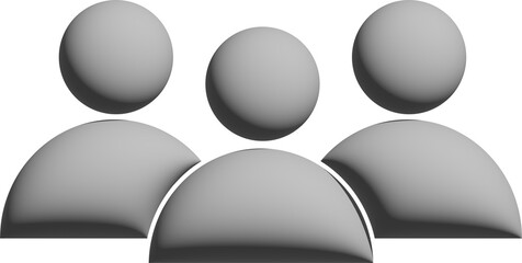 3D人物ピクトグラム　グループ集団　アイコン　シルエット	