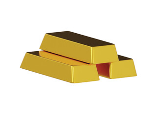 Gold bar icon 3d render illustration