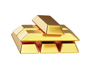 Gold bar icon 3d render illustration