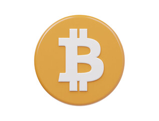 Bitcoin icon 3d render illustration