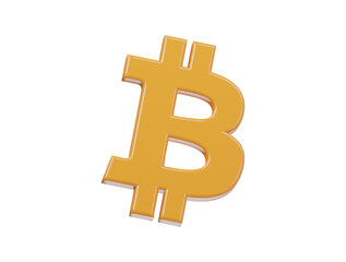 Bitcoin icon 3d render illustration
