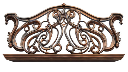 Art Nouveau balcony railing featuring flowing curves and organic motifs, isolated on a transparent background.


--ar
 16:9
