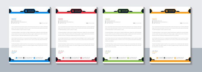 Modern business letterhead design, Corporate letterhead template, Office, Vector illustration.