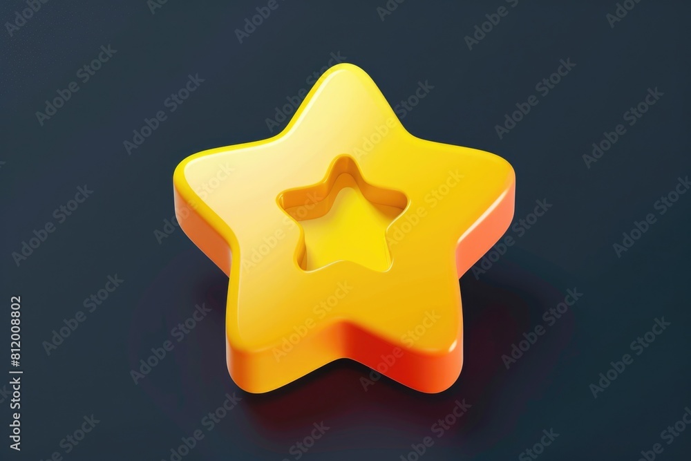 Poster Bright yellow star-shaped object against a dark background. Perfect for adding a pop of color to any project