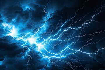 Blue lightning , abstract plasma, and energy background, AI-generated
