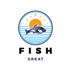 Fish Icon Logo Design Template