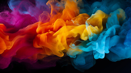 Obraz premium Abstract colourful fluid smoke powder.