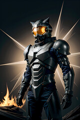 Naklejka premium AI, Man in space