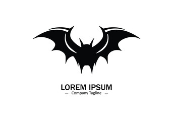 Logo of a bat icon silhouette design on white background