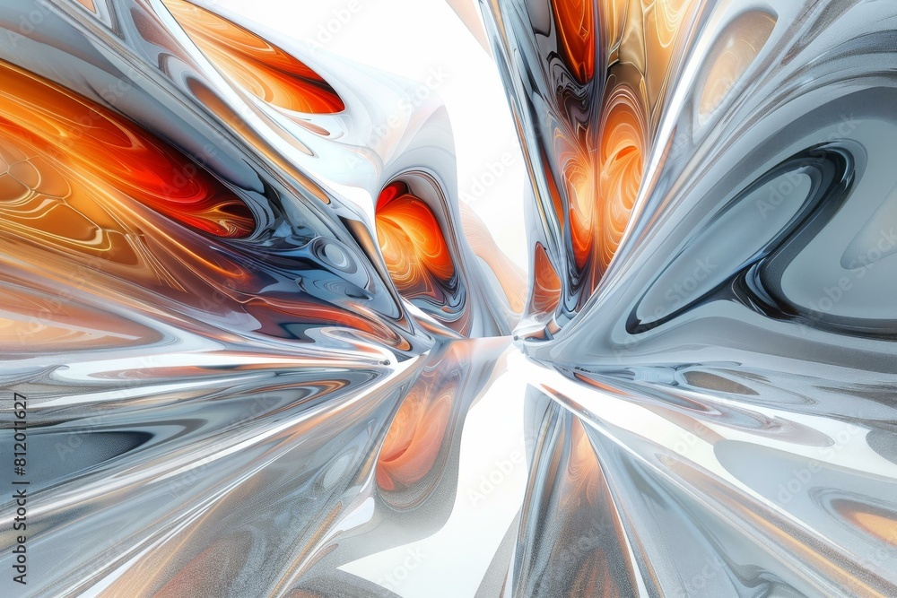 Fototapete 3d rendering of a futuristic organic structure with vibrant colors
