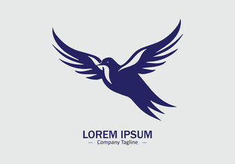 Logo of a bird icon silhouette vector design on light background