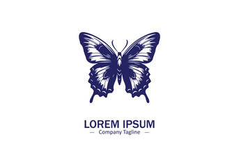 Logo of a butterfly icon silhouette design on white background