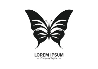 Logo of a butterfly icon silhouette vector design on white background
