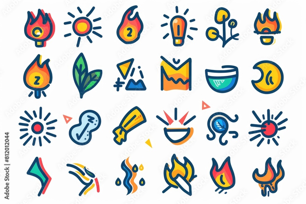Leinwandbilder various colored icons on a plain white background. suitable for web design projects